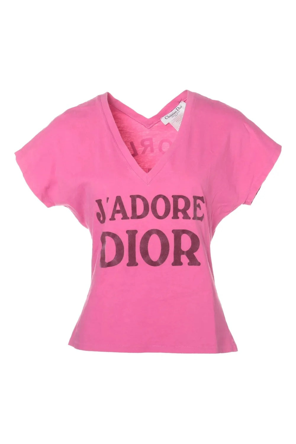 CHRISTIAN DIOR 2000'S “J’ADORE DIOR” GRAPHIC TEE — PINK