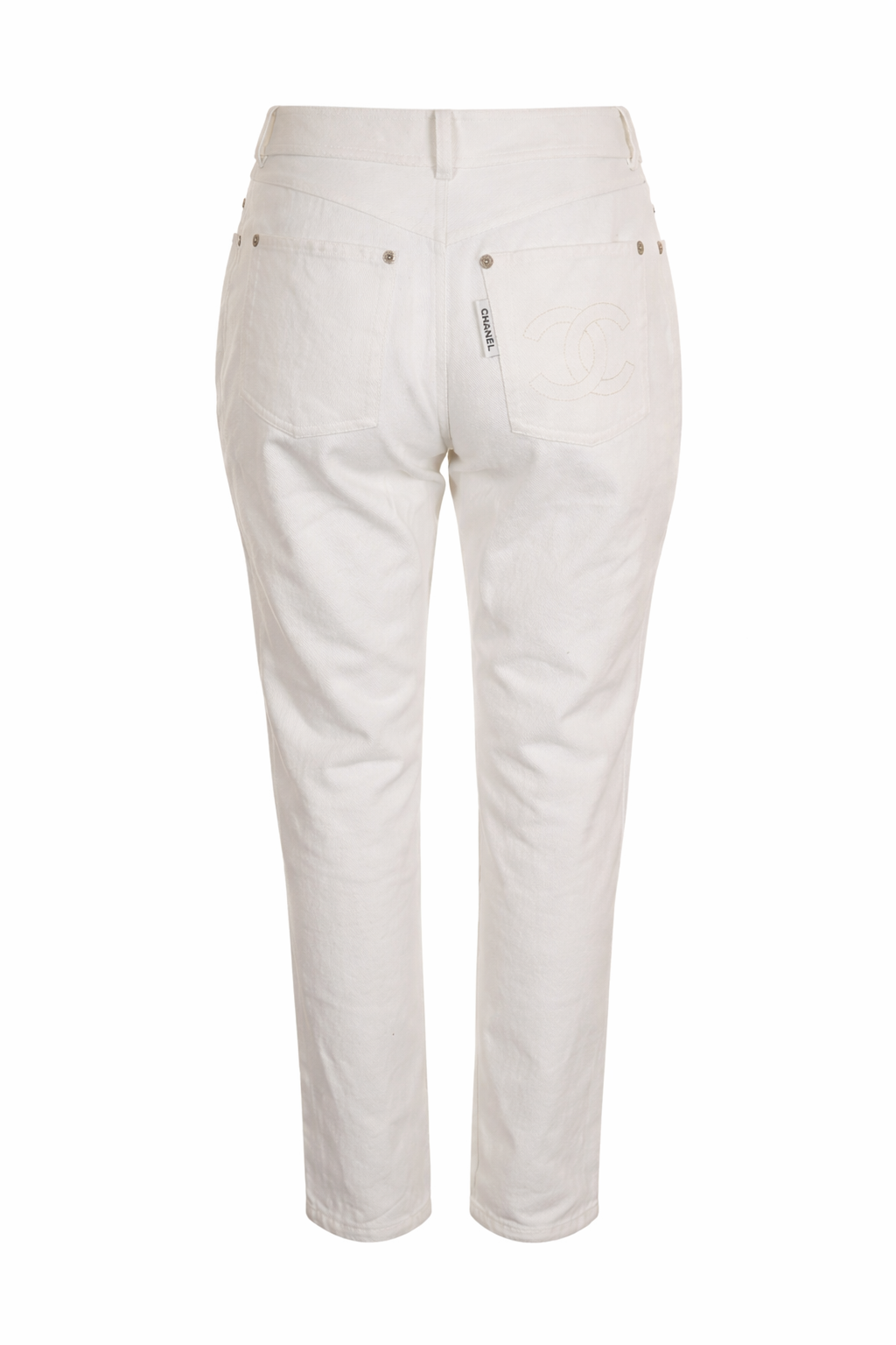 CHANEL 1996 VINTAGE WHITE DENIM JEANS
