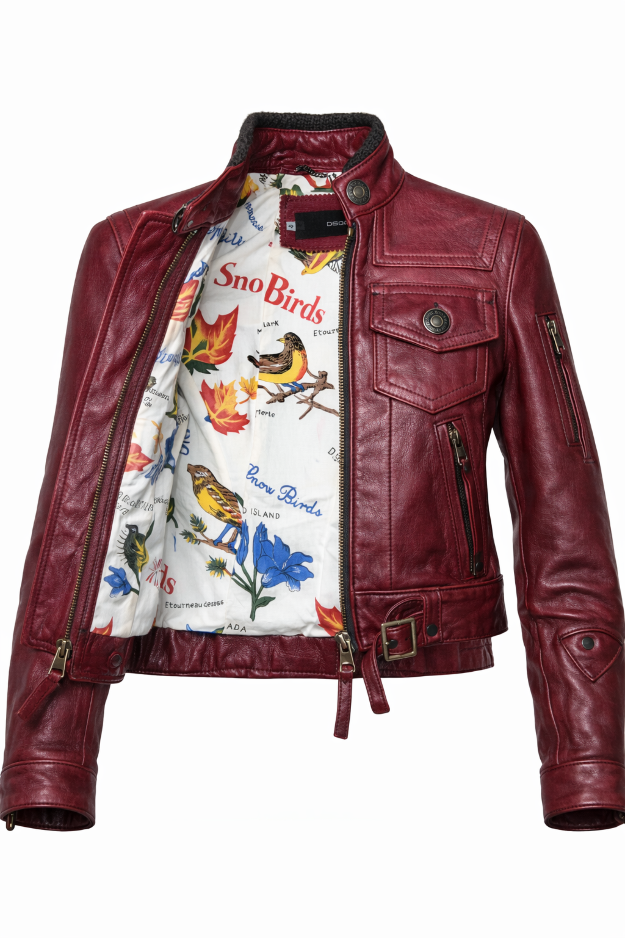 DSQUARED² F/W 2005 RUNWAY LEATHER JACKET — DEEP RED