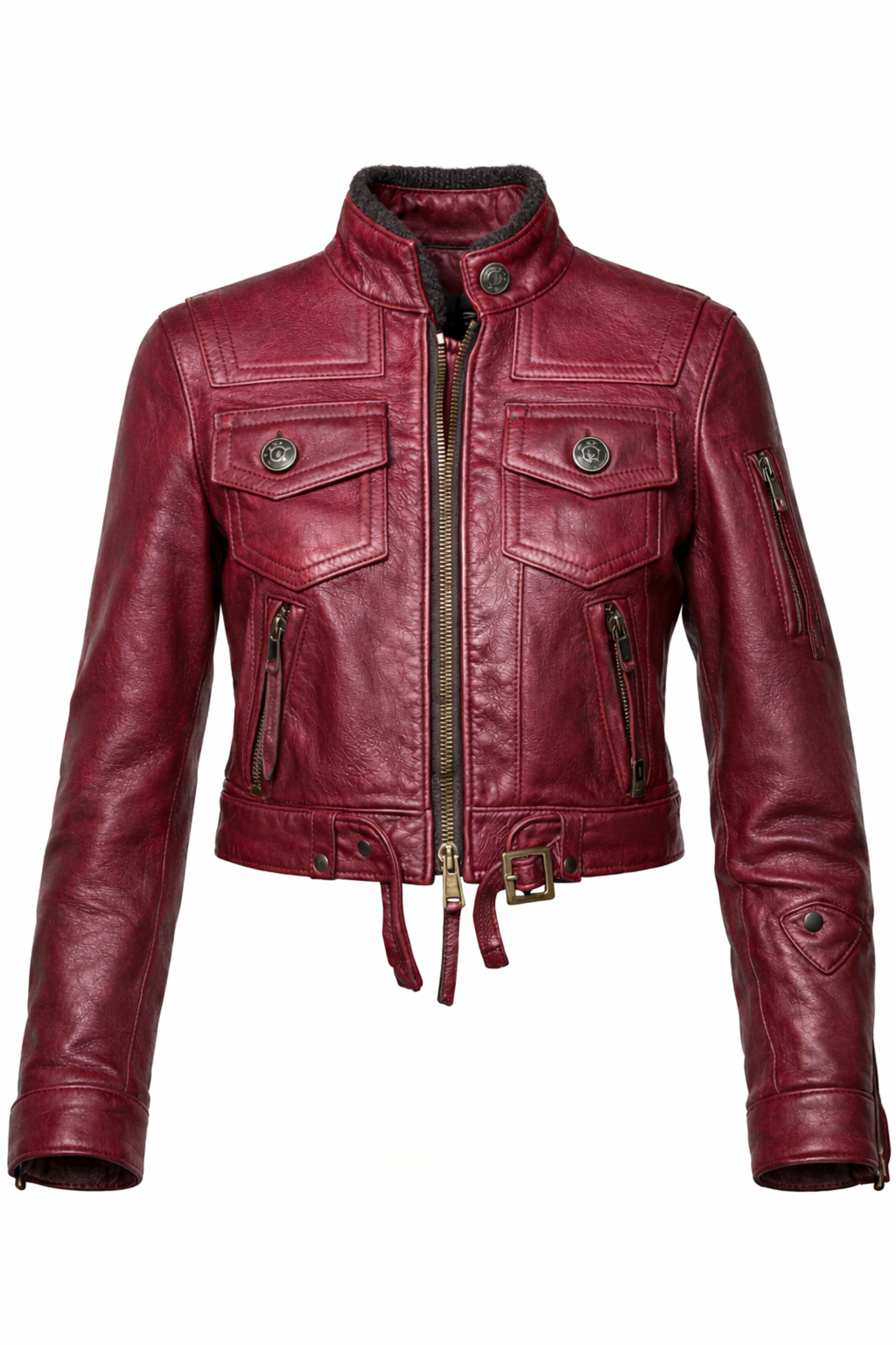 DSQUARED² F/W 2005 RUNWAY LEATHER JACKET — DEEP RED