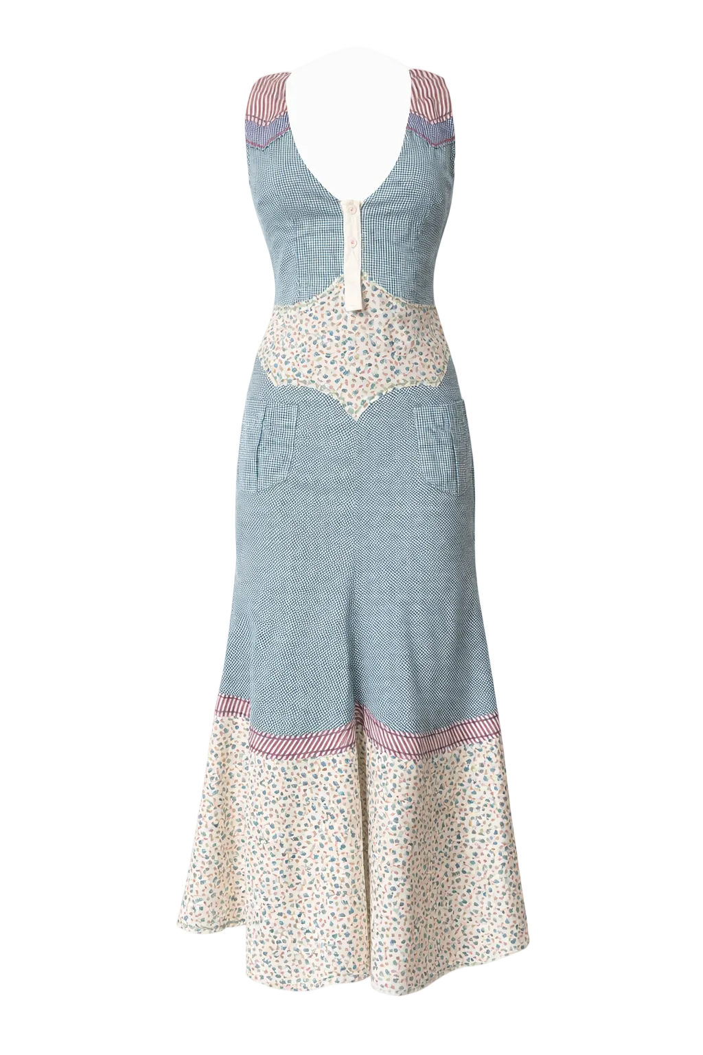 DSQUARED² S/S 2006 RUNWAY GINGHAM & FLORAL PANEL DRESS