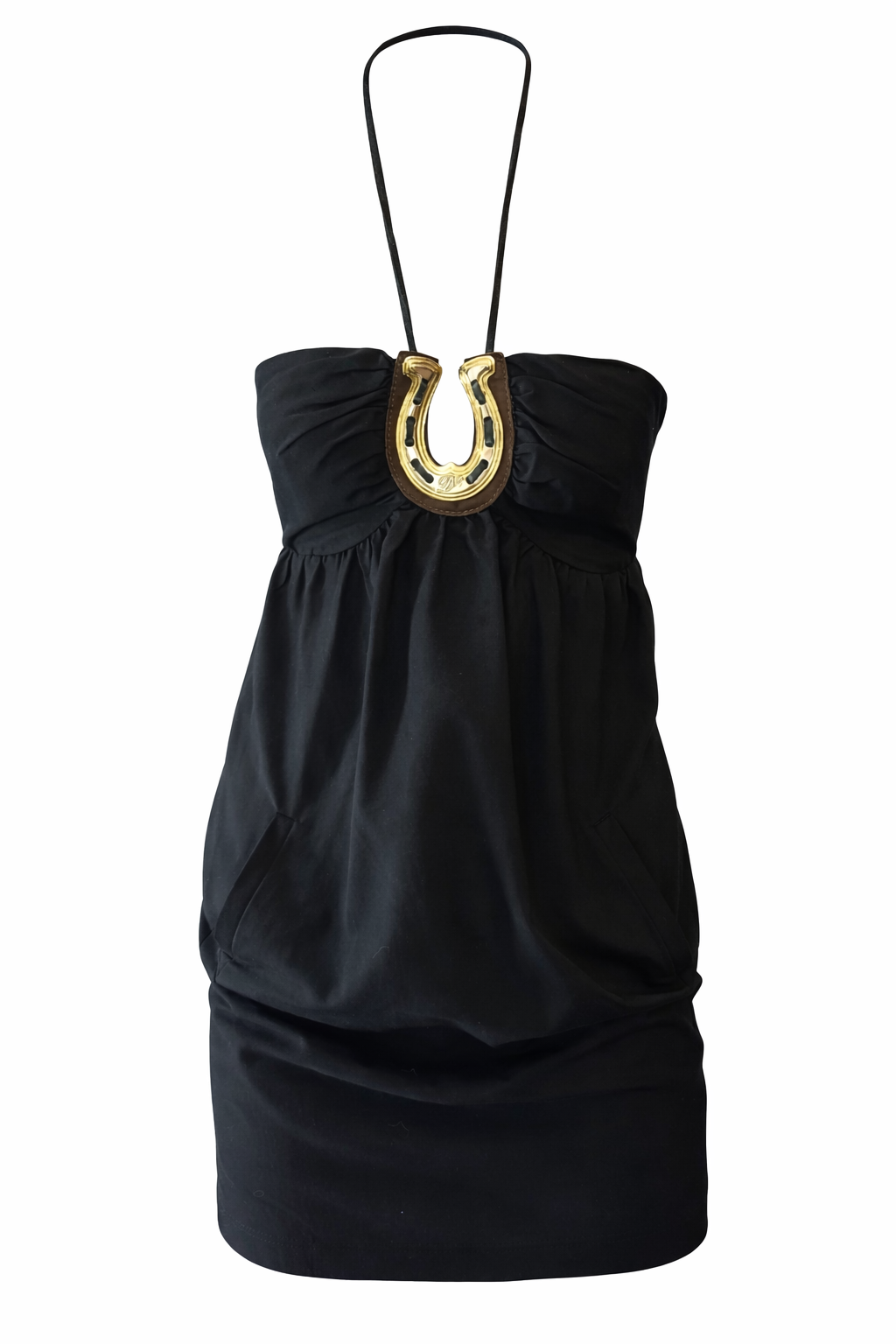 DSQUARED² S/S 2006 RUNWAY HORSESHOE MINI DRESS — BLACK