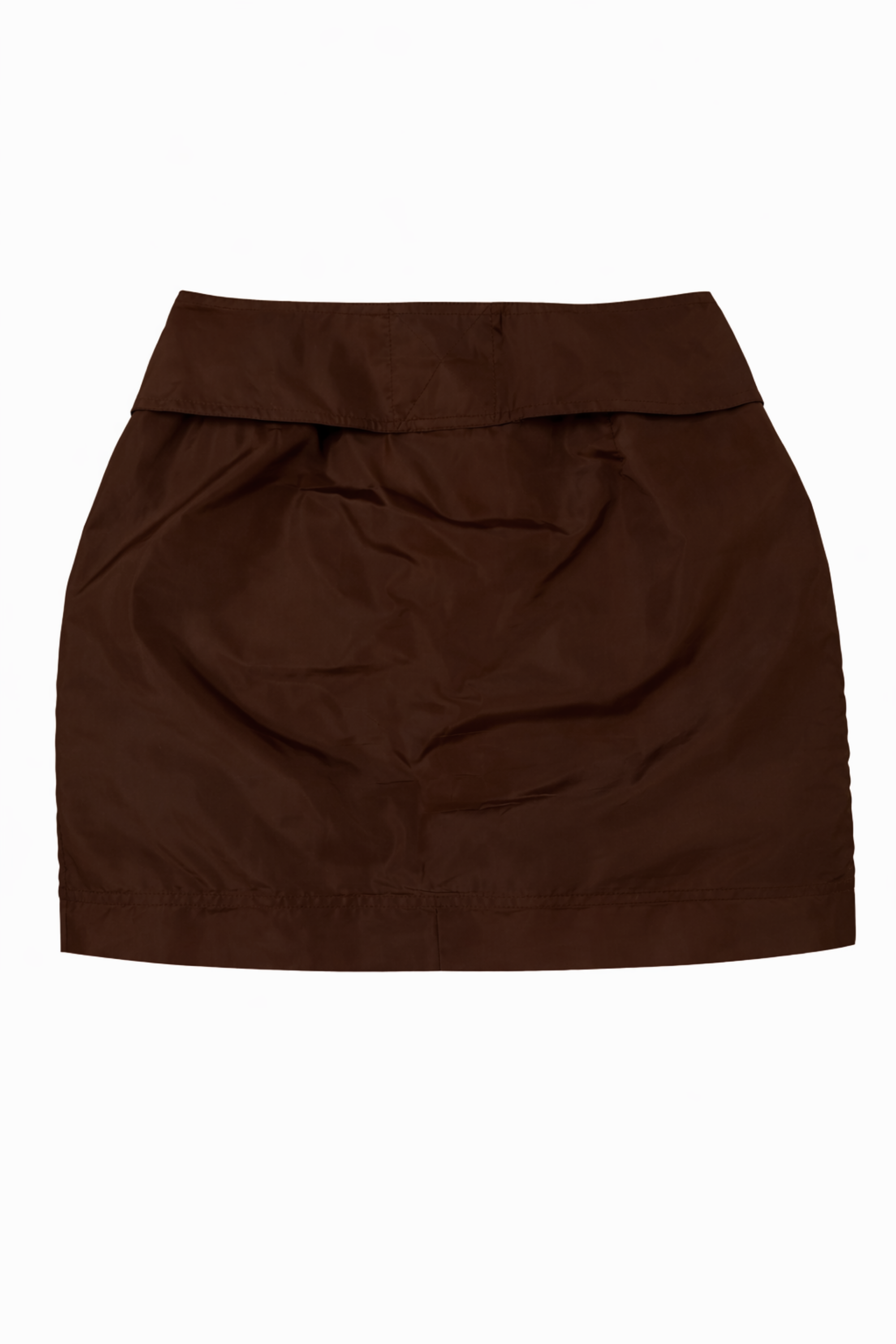 GUCCI F/W 2002 RUNWAY SILK MINI SKIRT — CHOCOLATE BROWN