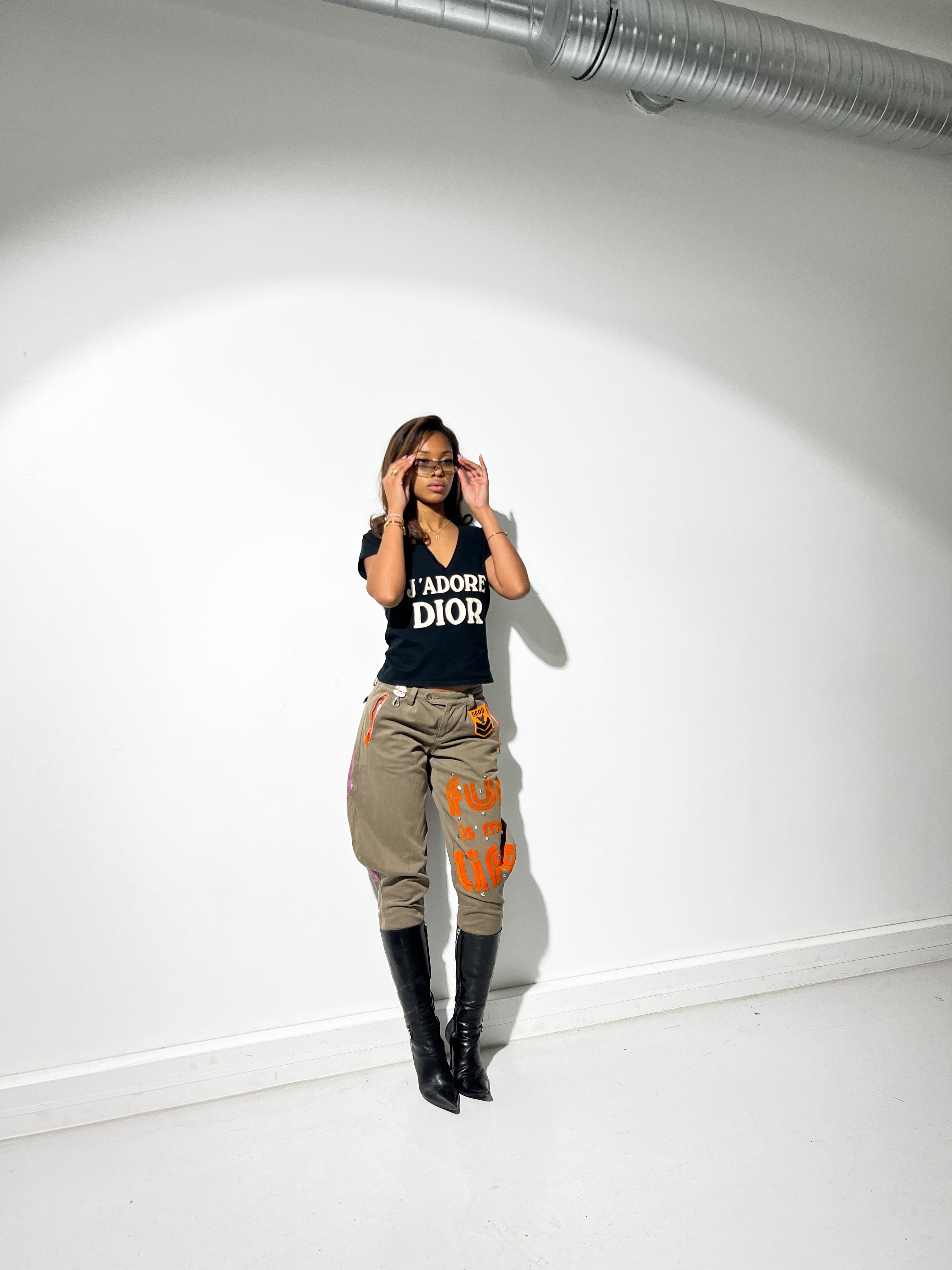 DOLCE & GABBANA S/S 2003 “FUN IS MY LIFE” RUNWAY PANTS — KAKI