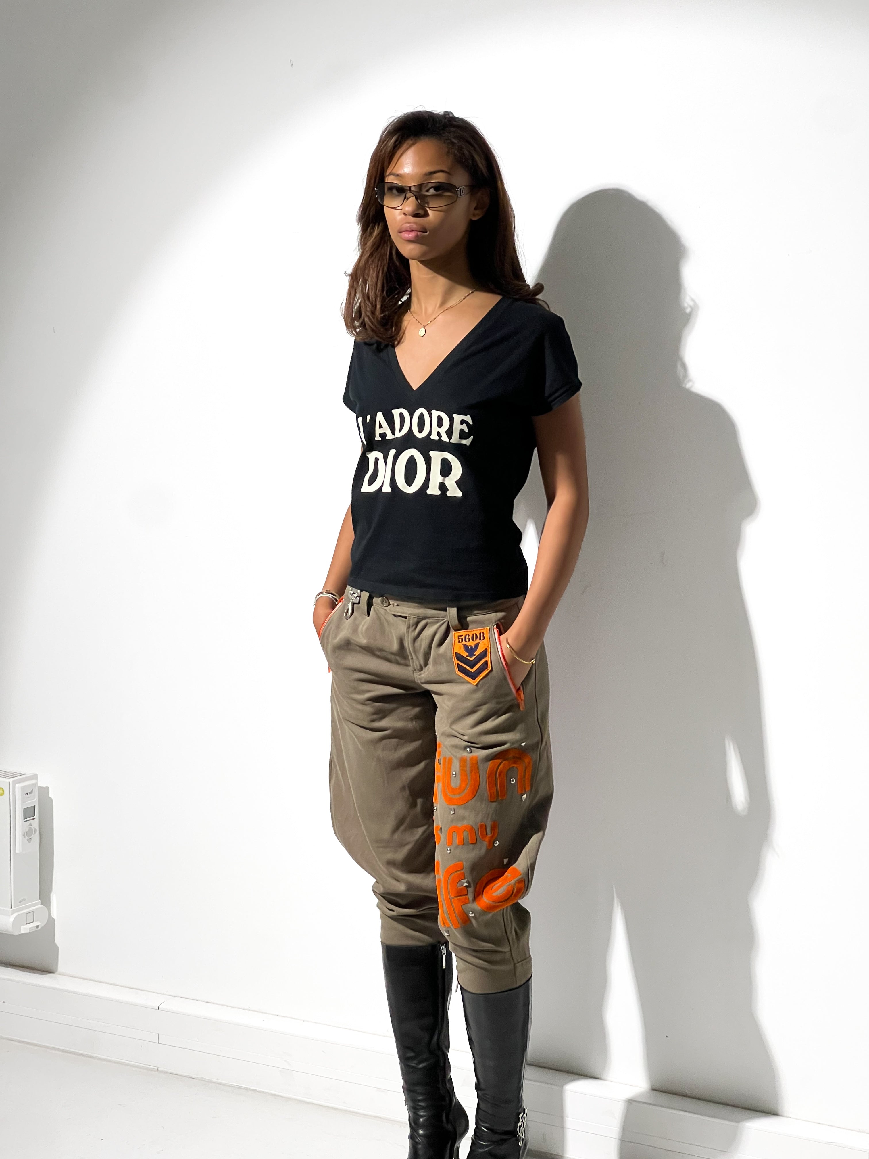 DOLCE & GABBANA S/S 2003 “FUN IS MY LIFE” RUNWAY PANTS — KAKI