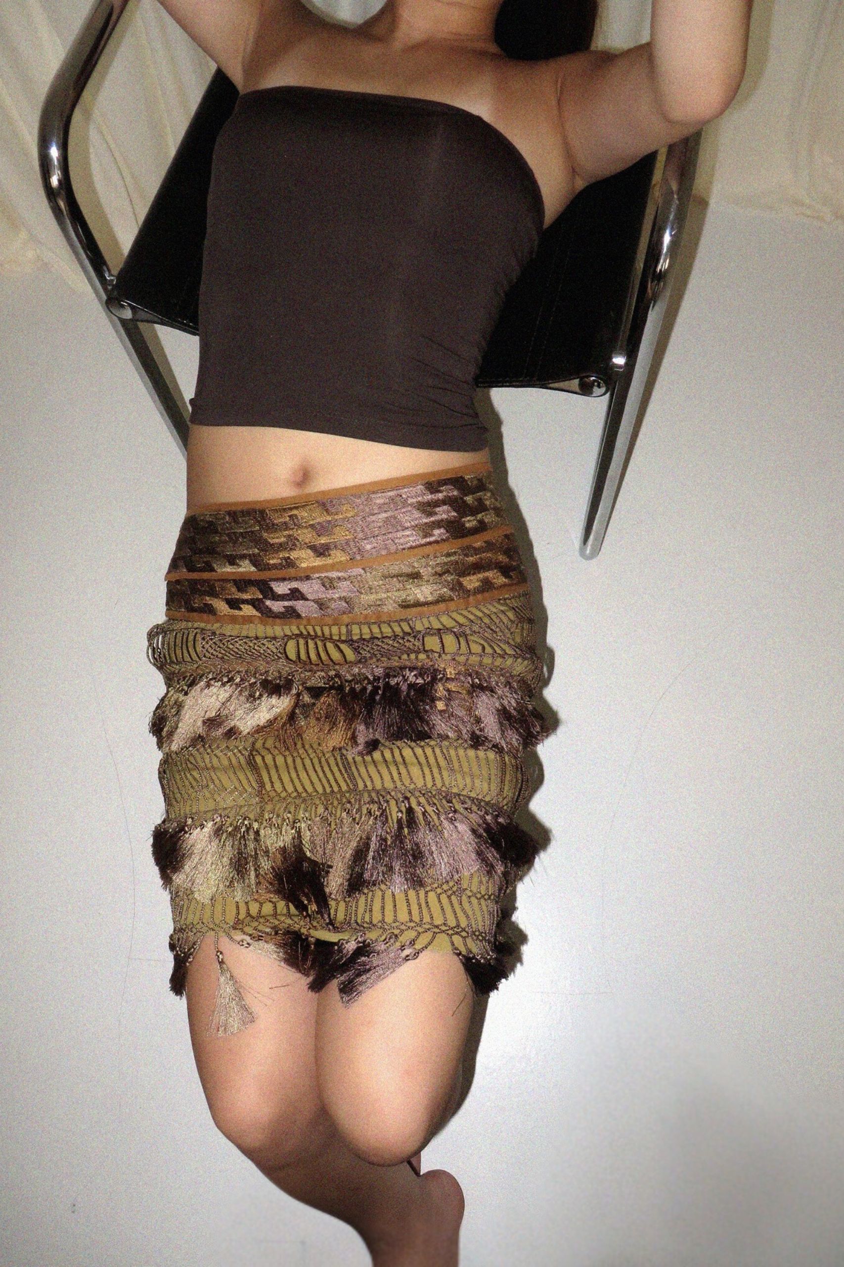 Dsquarednleather mini skirt back